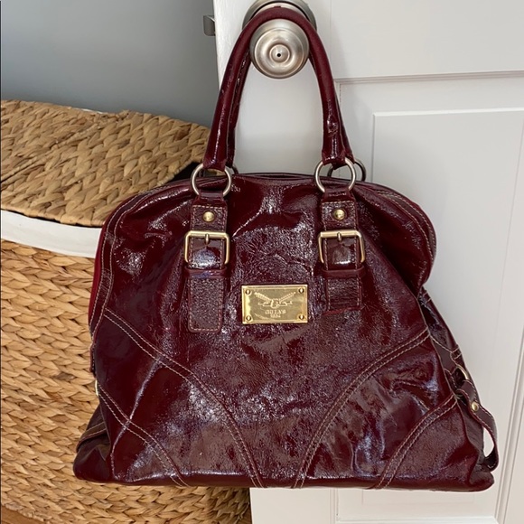 Guia’s Burgundy Patent Tote Bag - Picture 1 of 7